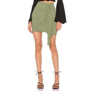 Flynn Skye Green Samantha Skirt Size XS Cocktail Draped Printed